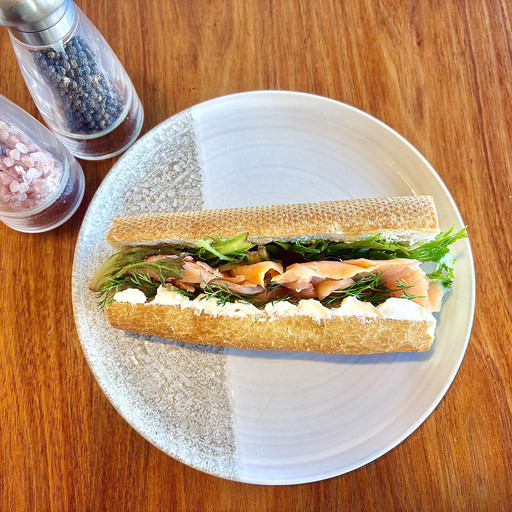 Salmon Cream Cheese Baguette